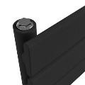 Riace Midnight Black Vertical Flat Towel Radiator 1800x600mm Single Panel 3135 BTU