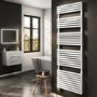 White Smart Electric Towel Radiator with Wi-Fi Thermostat - 1.2kW - H1800xW600mm - Bathroom Safe