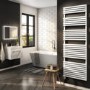 White Smart Electric Towel Radiator with Wi-Fi Thermostat - 1.2kW - H1800xW600mm - Bathroom Safe