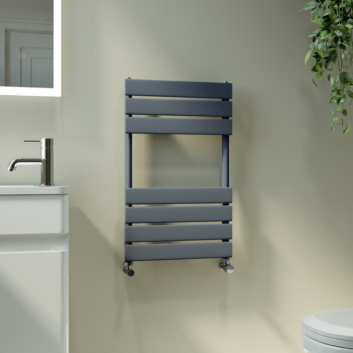 Vertical Flat Towel Radiator 650x400mm Single Panel 870 BTU