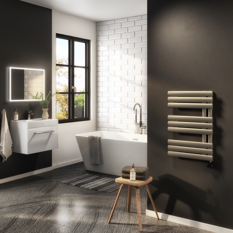 Antique Brass Smart Electric Towel Radiator with Wi-Fi Thermostat - 0.6kW - H650xW450mm - Bathroom Safe