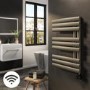 Antique Brass Smart Electric Towel Radiator with Wi-Fi Thermostat - 0.6kW - H650xW450mm - Bathroom Safe