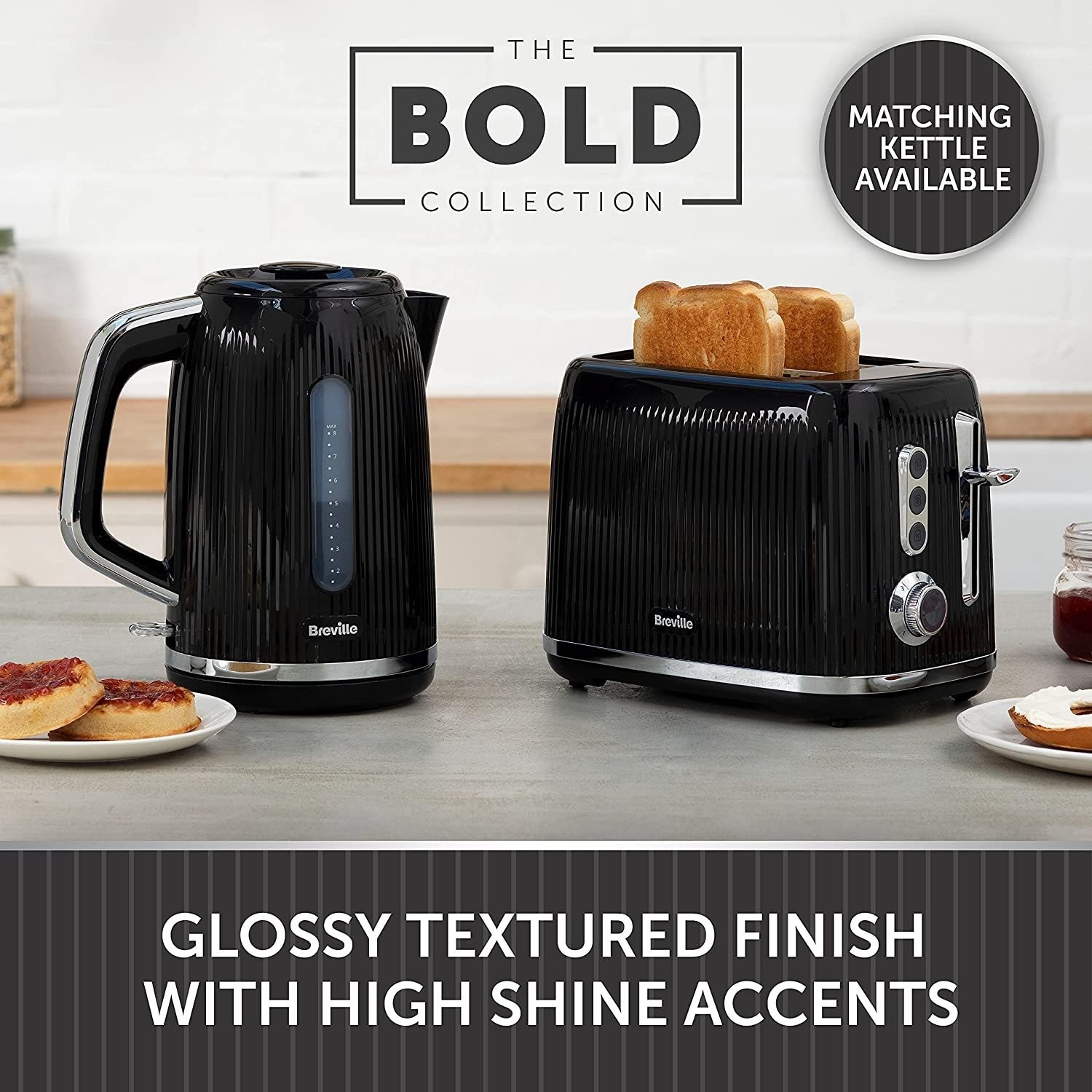 Breville Bold 2 Slice Toaster Black VTR00101 Appliances Direct