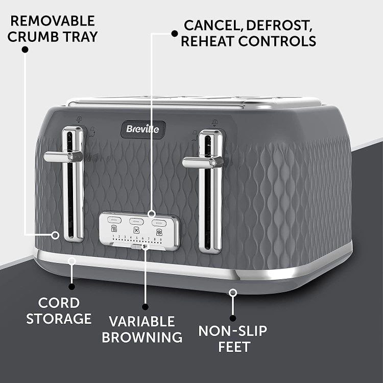 Breville Curve 4 Slice Toaster - Grey