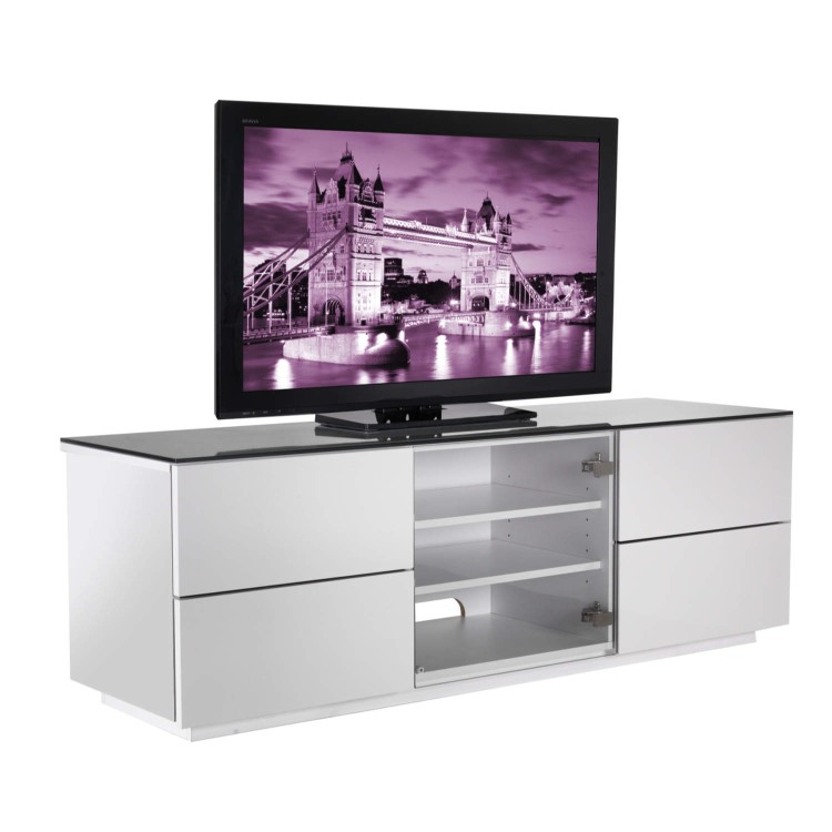 UKCF London Gloss White TV Cabinet - Up to 60 Inch - FULLY ASSEMBLED