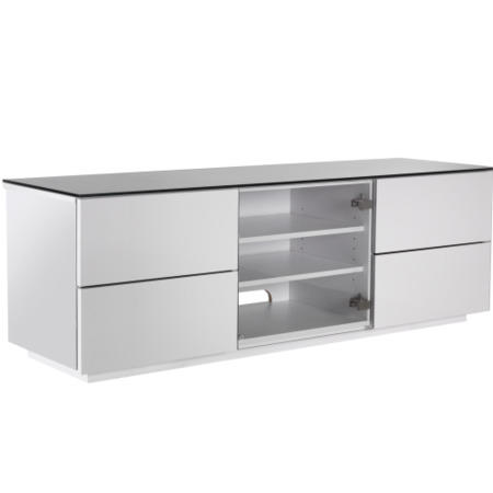 UKCF London Gloss White TV Cabinet - Up to 60 Inch - FULLY ASSEMBLED