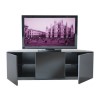 GRADE A3 - UKCF Milan Gloss Black Corner TV Cabinet - Up to 55 Inch
