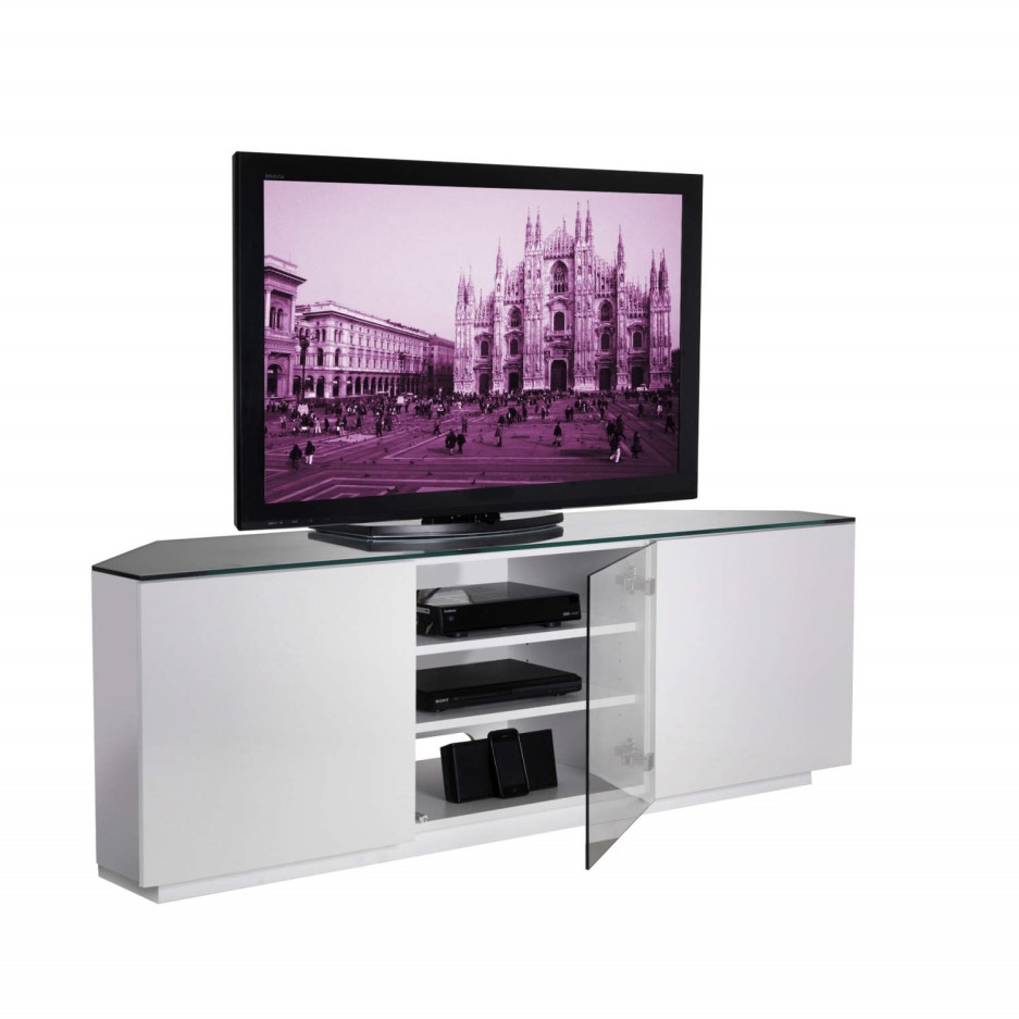 UKCF Milan Gloss White Corner TV Up to 55 Inch FULLY
