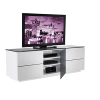 UKCF London Gloss White and Black TV Cabinet - Up to 60 Inch