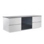 UKCF London Gloss White and Black TV Cabinet - Up to 60 Inch