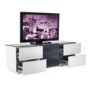 UKCF London Gloss White and Black TV Cabinet - Up to 60 Inch