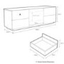 UKCF London Gloss White and Black TV Cabinet - Up to 60 Inch