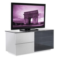 Paris Gloss Black TV Cabinet 110x50x45mm 2 drawers Side Cupboards with hidden Shelves Up to 42 Inch 