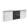 Milan gloss White and Black glass Corner Flat packed TV Cabinet 1500x500x400mm Two Side Cupboards wi