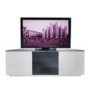 Milan gloss White and Black glass Corner Flat packed TV Cabinet 1500x500x400mm Two Side Cupboards wi
