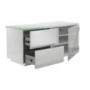 Paris white and white glass Flat packed TV Cabinet 110x50x45mm 2 drawers Side Cupboards with hidden 