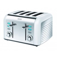 Breville VTT334 Opula 4 Slice St Steel & Opal  White Toaster