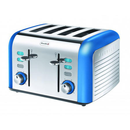 Breville VTT337 Opula 4 Slice Stainless Steel  Topaz Blue Toaster