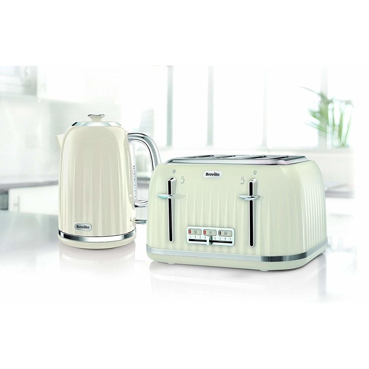 GRADE A1 - Breville VTT702 Impressions 4 Slice Toaster - Cream