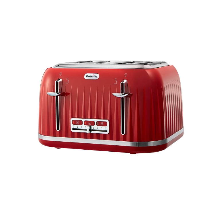 Breville VTT783 Impressions Textured 4 Slice Toaster - Red