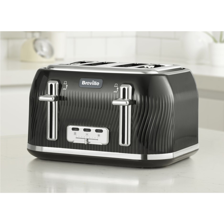Breville VTT890 Flow 4 Slice Toaster Black Appliances Direct