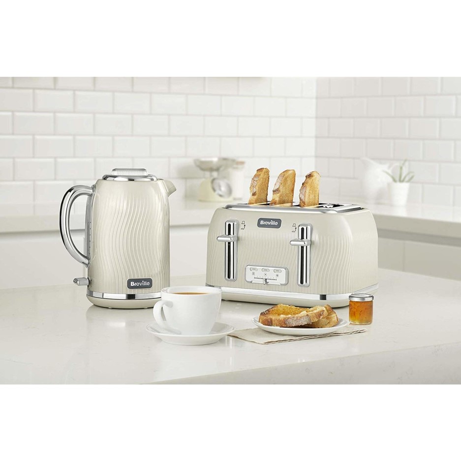 Breville VTT891 Flow 4 Slice Toaster Cream Appliances Direct