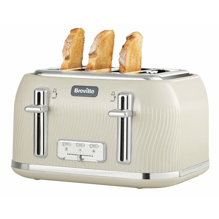 Breville VTT891 Flow 4 Slice Toaster - Cream