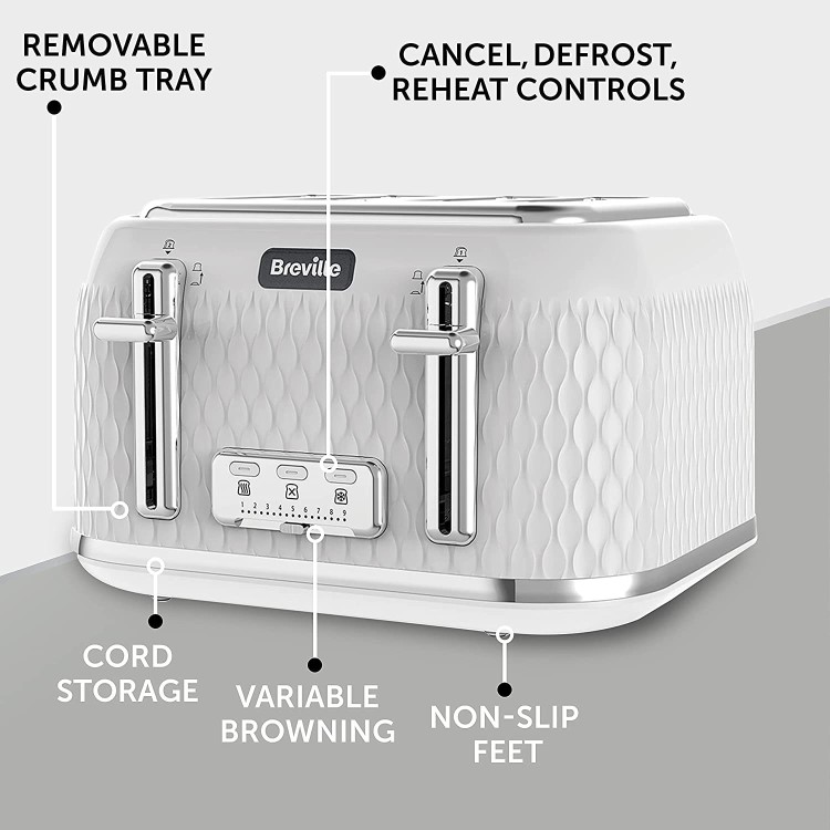 Refurbished Breville Curve 4 Slice Toaster White