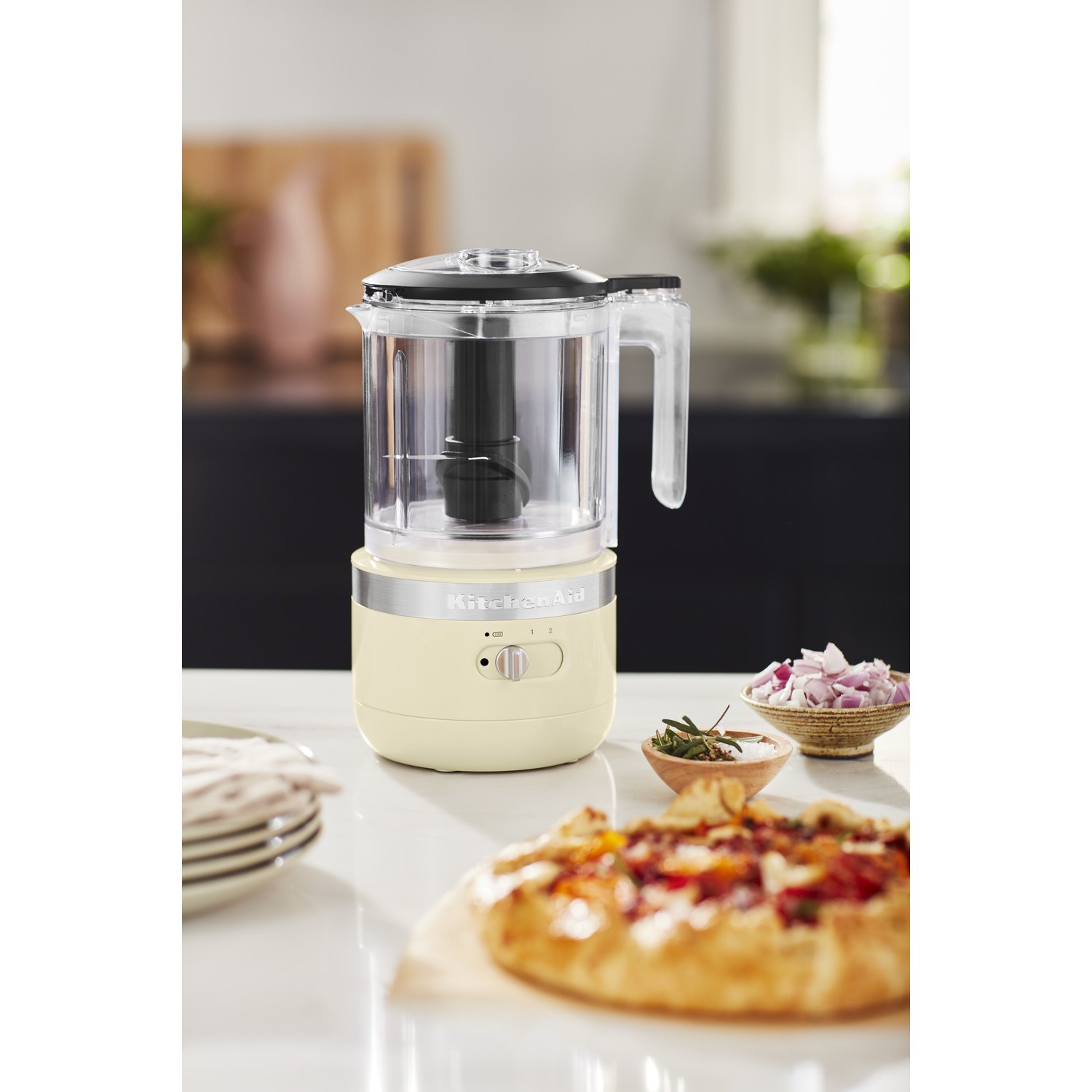 KitchenAid 1.19L Cordless Mini Food Processor Almond Cream
