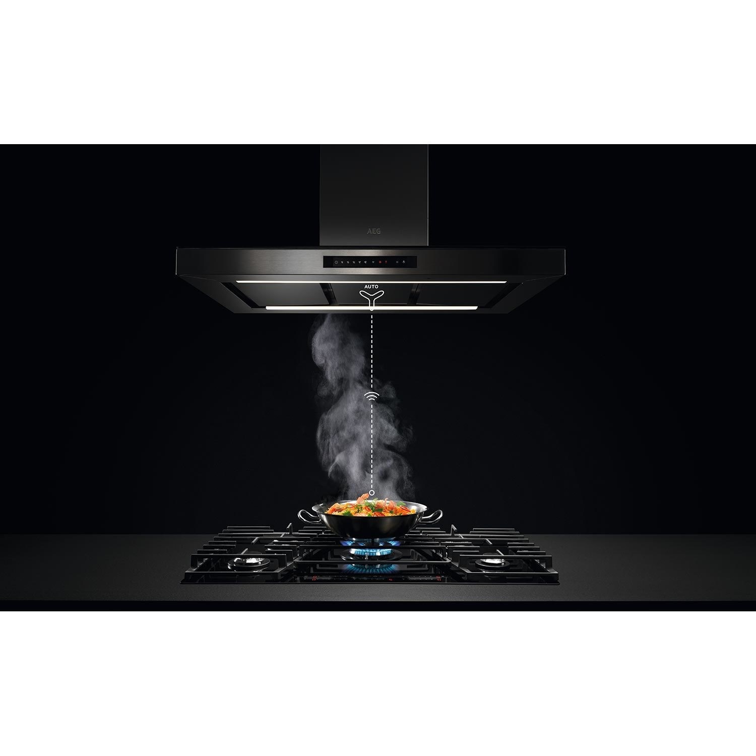 AEG 90cm 5 Burner GasonGlass Hob with Touch Control Black