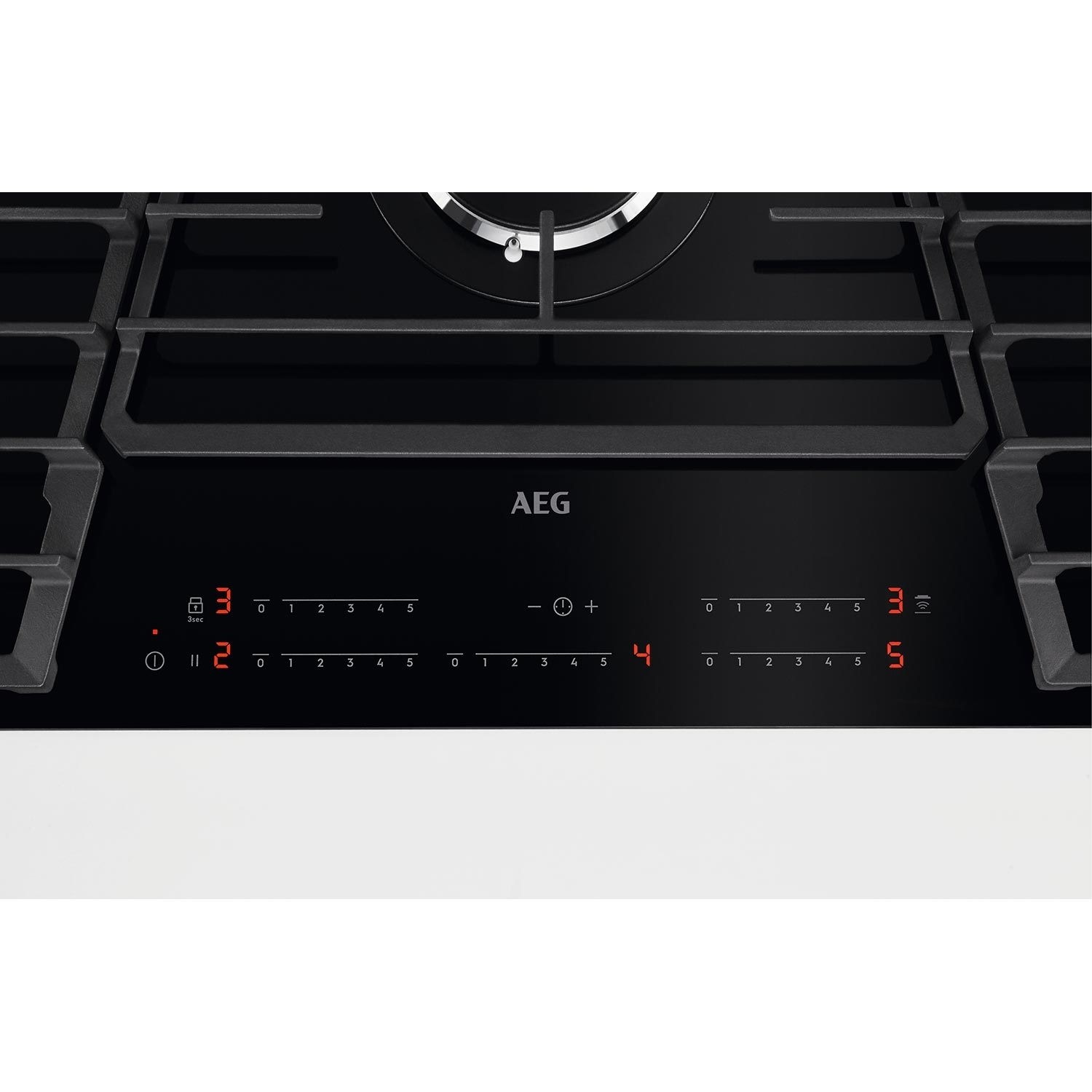 AEG 90cm 5 Burner GasonGlass Hob with Touch Control Black