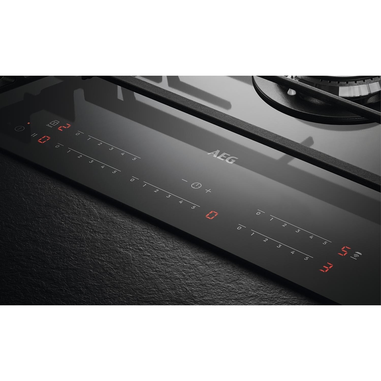 AEG 90cm 5 Burner GasonGlass Hob with Touch Control Black