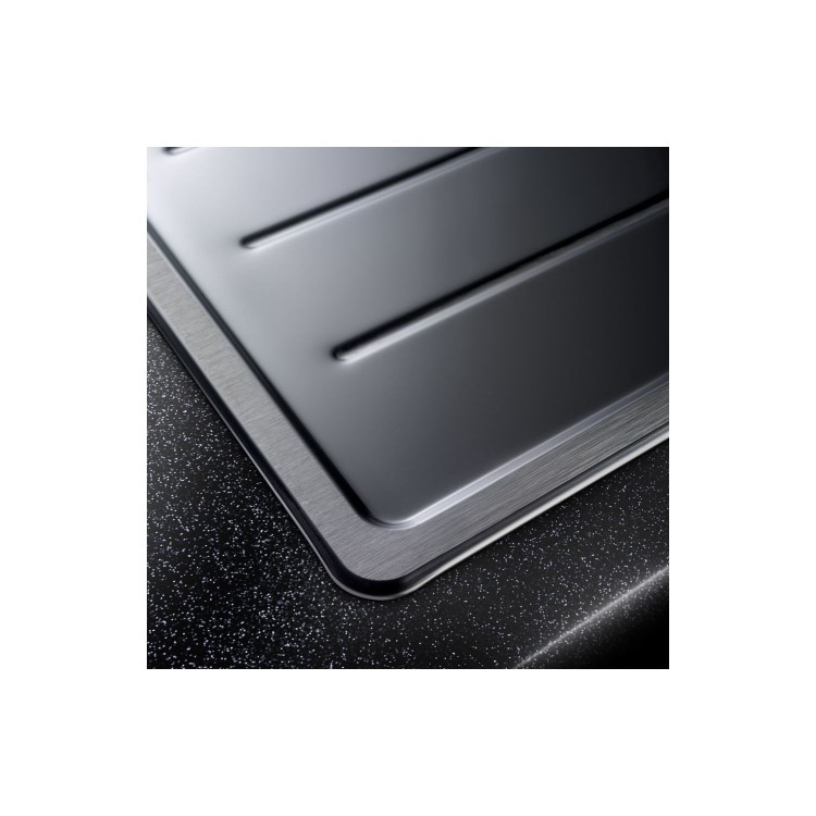 1.5 Bowl Chrome Stainless Steel Kitchen Sink with Reversible Drainer - Rangemaster Houston