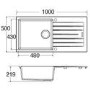1 Bowl Grey Composite Kitchen Sink with Reversible Drainer - CDA