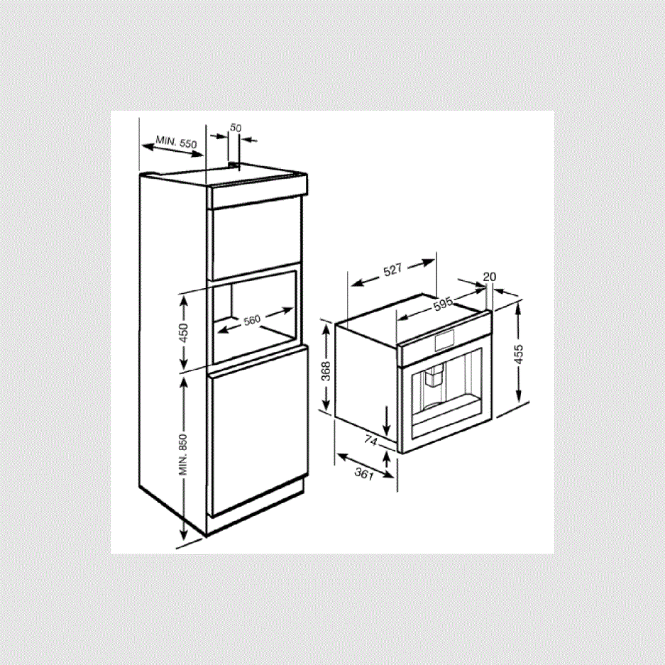 Smeg CMSC451B Linea Compact Fully Automatic Builtin Coffee Machine