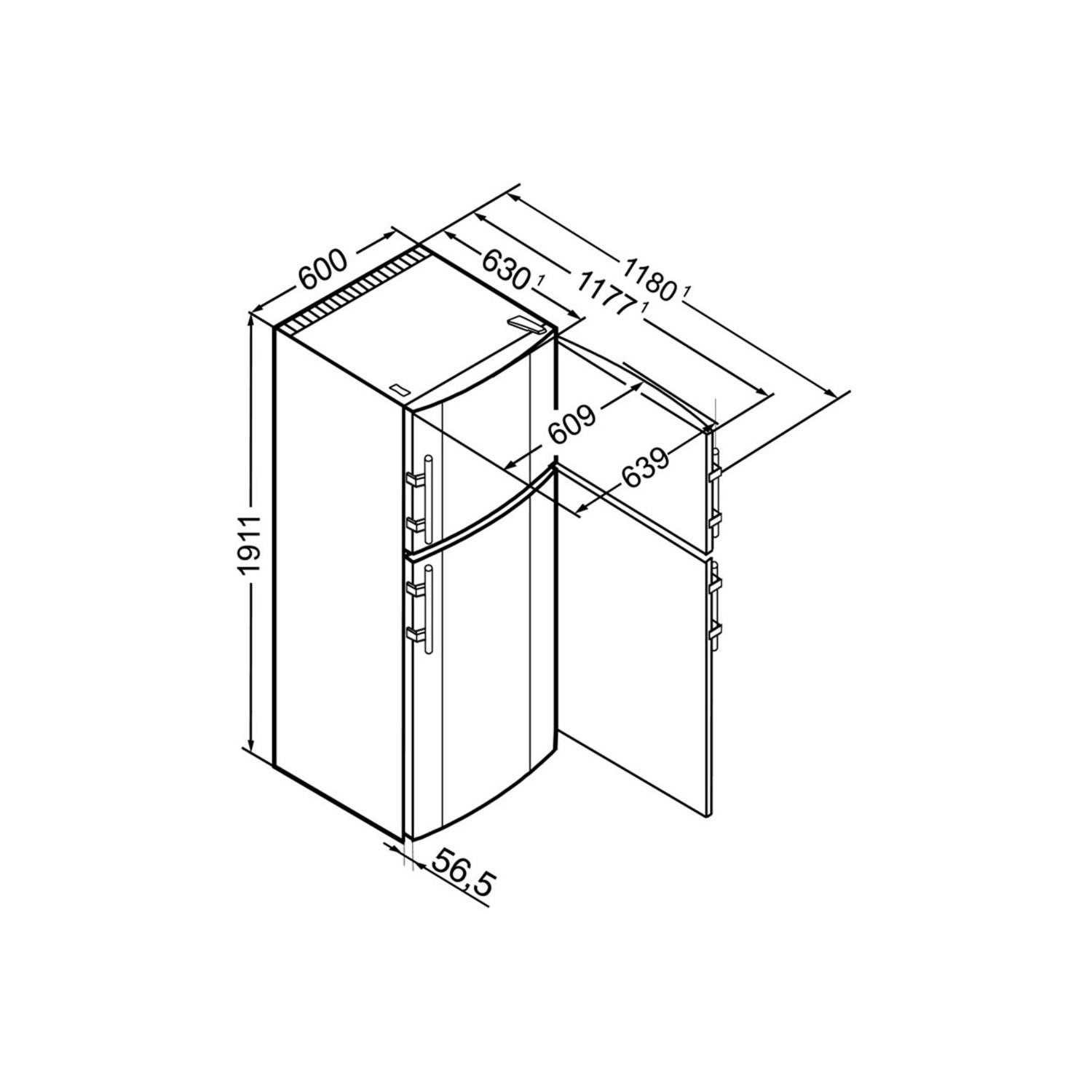 Liebherr CTN3663 Premium 191x60cm Extra Efficient NoFrost Top Mount