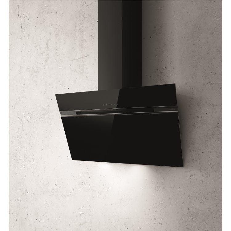 Elica Ascent 80cm Angled Cooker Hood - Black