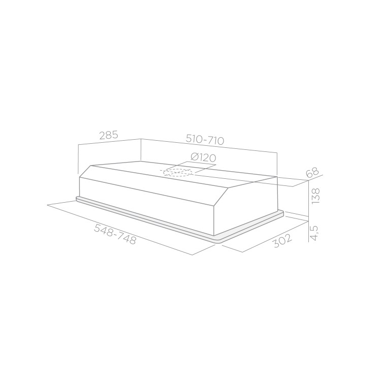 Elica ELIPLANE-80 Eliplane 748mm Canopy Cooker Hood - Stainless Steel