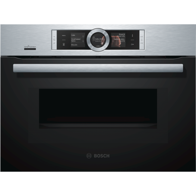 Bosch Series 8 Built-in Compact Single Oven and Microwave with Home Connect - Stainless Steel