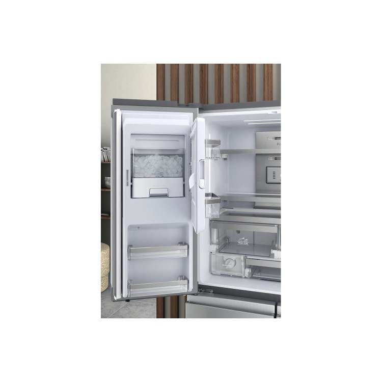 GRADE A1 - Hotpoint HQ9IMO1L Four Door American Fridge Freezer WIth Water Dispenser - Stainless Steel Look