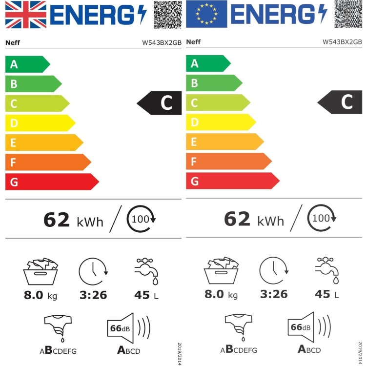 Neff 8kg 1400rpm Integrated Washing Machine - White