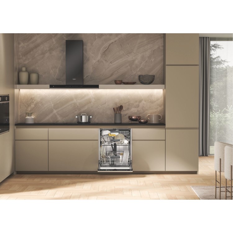 Whirlpool Integrated Dishwasher - B Rated Black control panel