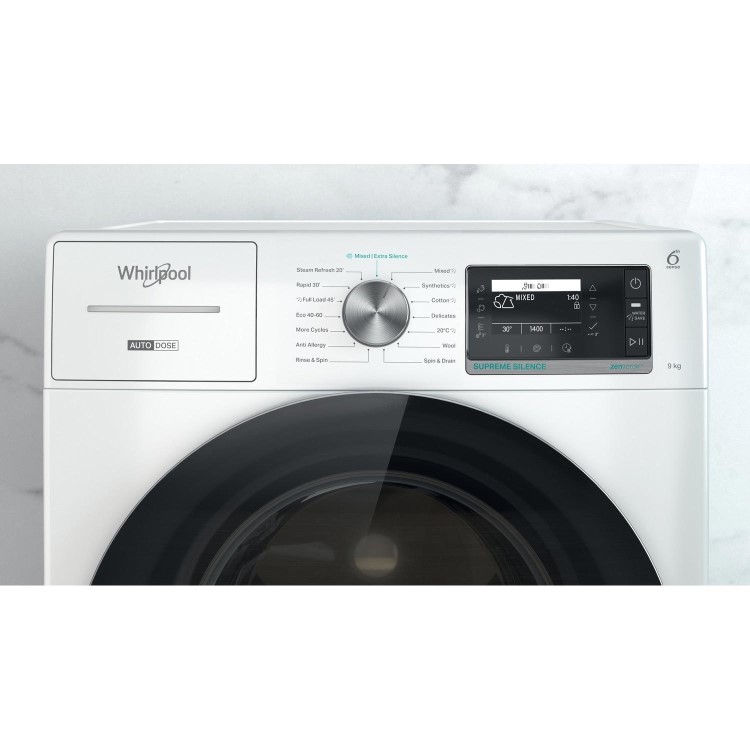 Whirlpool 6th sense 9kg 1400rpm Washing Machine - White