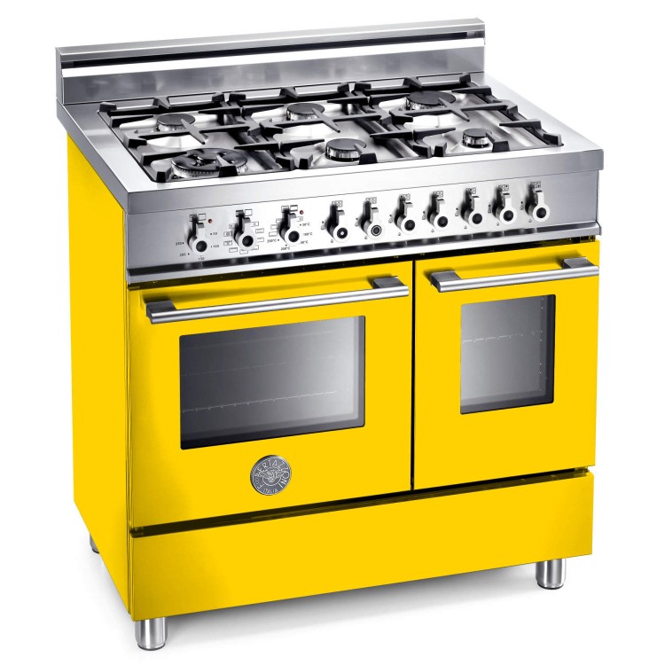 Bertazzoni W906MFEGI Professional Series 90cm Dual Fuel Range Cooker - Yellow