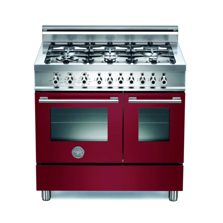 Bertazzoni W906MFEVI Professional Series 90cm Dual Fuel Range Cooker - Burgundy Red