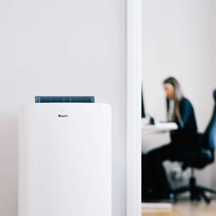 Woods 12000 BTU Smart Quiet Portable Portable Air Conditioner with HEPA Air Purifier