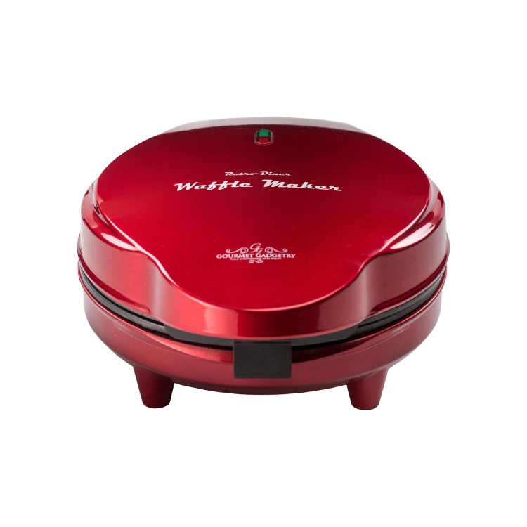 GOURMET GADGETRY XS14 Retro Diner Waffle Maker - Metallic Red