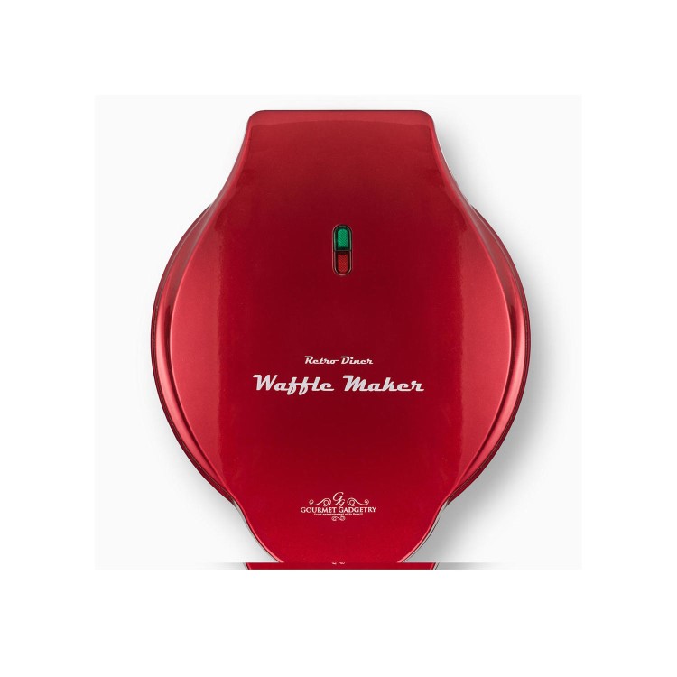 GOURMET GADGETRY XS14 Retro Diner Waffle Maker - Metallic Red