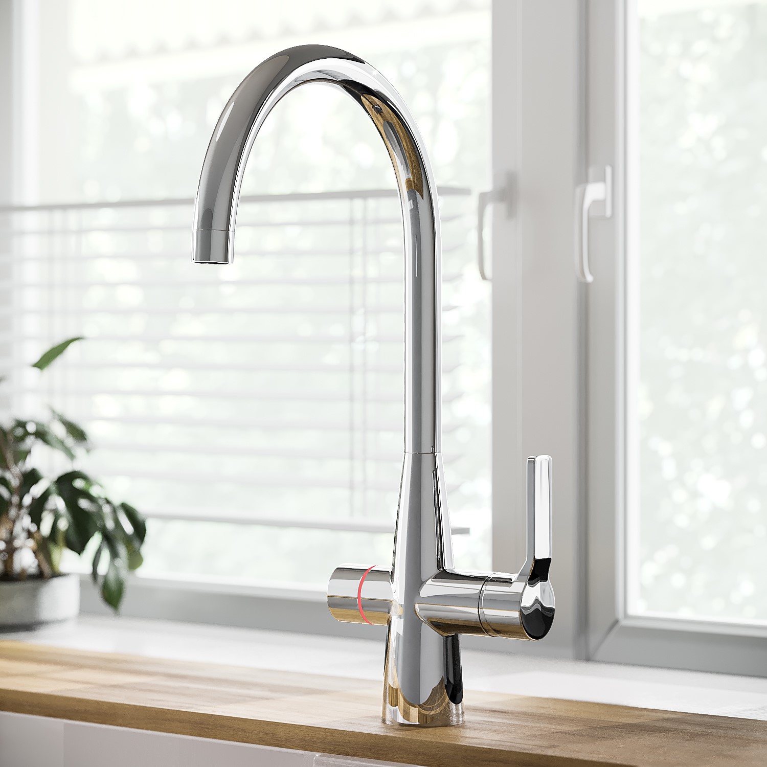 Chrome 4 in 1 Instant Boiling Hot Kitchen Sensor Tap with 2.4L Boiler and Filter - Pronto Wallace