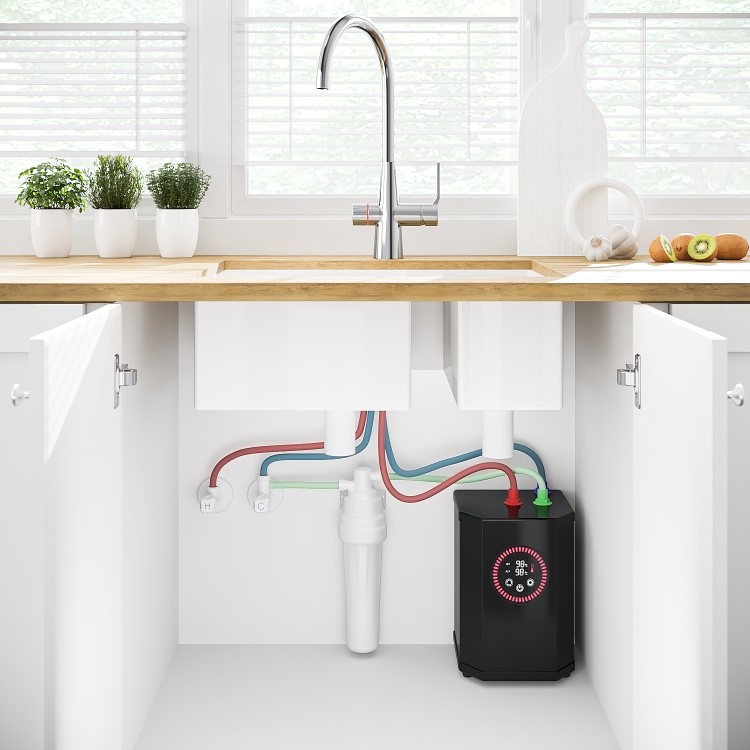 GRADE A1 - Single Lever Chrome 4 in 1 Boiling and Filtered Water Kitchen Tap - Pronto Wallace